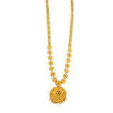Matte Gold - Plated Filigree Pendant Floral Long Chain - K Supreme