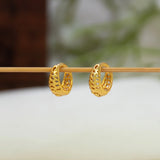Gold-Plated Mesh Hoop Earrings