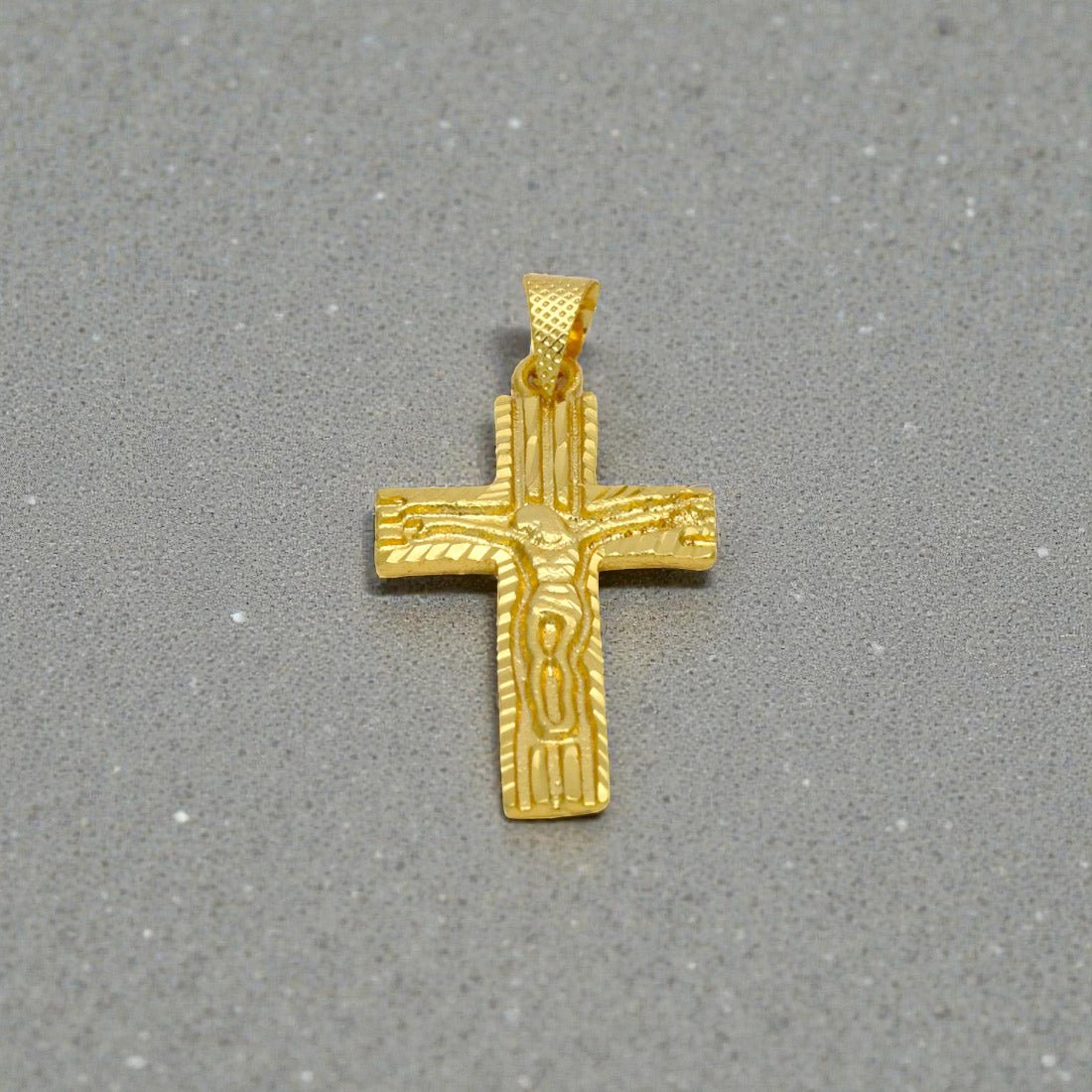 Micro Gold Plated Designer Cross Pendant - K Supreme