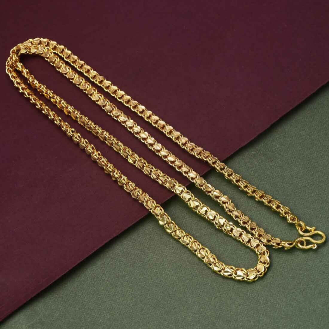 Micro Gold Plated Designer Ladies Hearts Chain