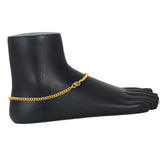 Trendy Gold Plated Curb Link Chain Anklets
