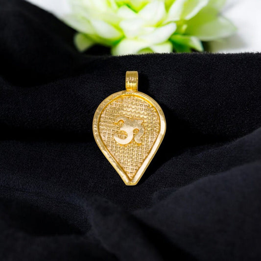 Micro Gold Plated Traditional Om Thali Pendant - KSupreme