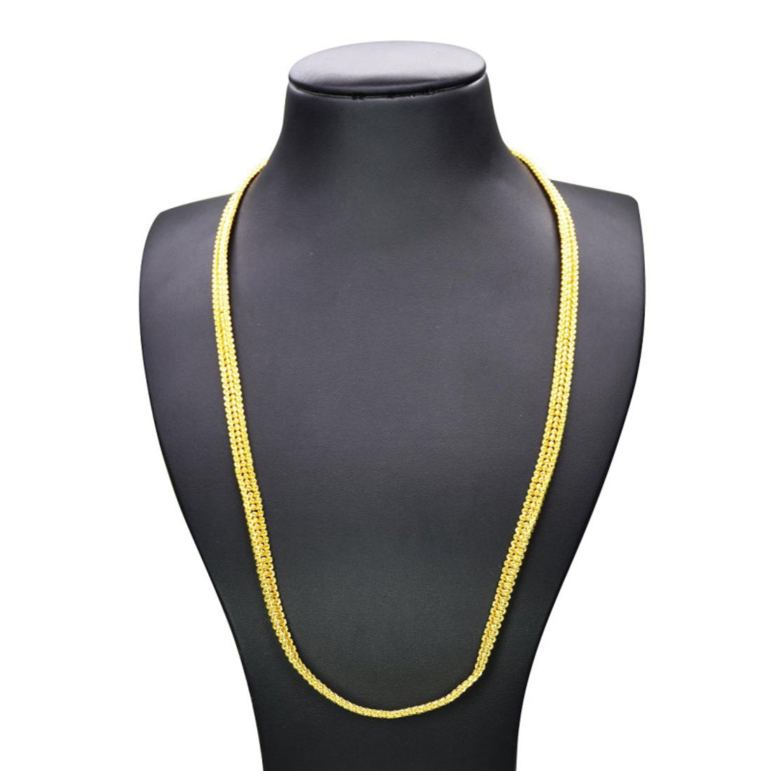 one gram gold designer medium flat rail chain 8p