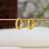 Minimalist Gold‑Plated Plain Thin Hoop Earrings For Girls