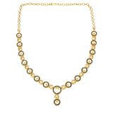 Premium Fashion Gold Plated Round Design Stone Necklace - K Supreme