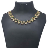 Premium Gold Plated American Diamond Flower Necklace 