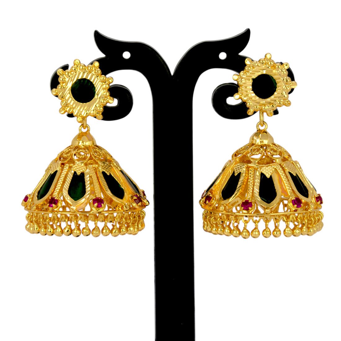 Premium Gold Plated Big Nagapadam Jhumka Earrings - KSupreme