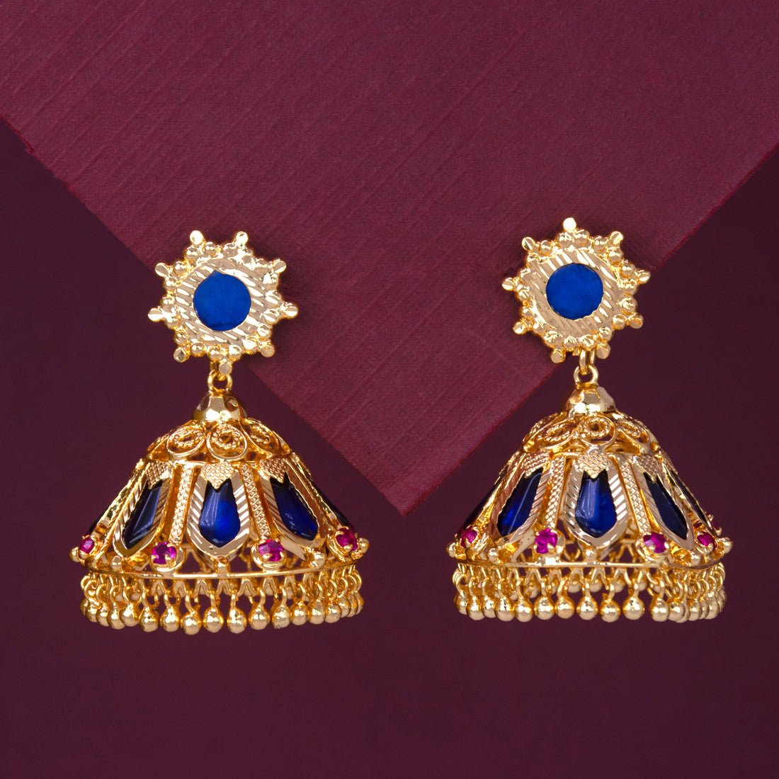 Premium Gold Plated Big Nagapadam Jhumka Earrings - KSupreme