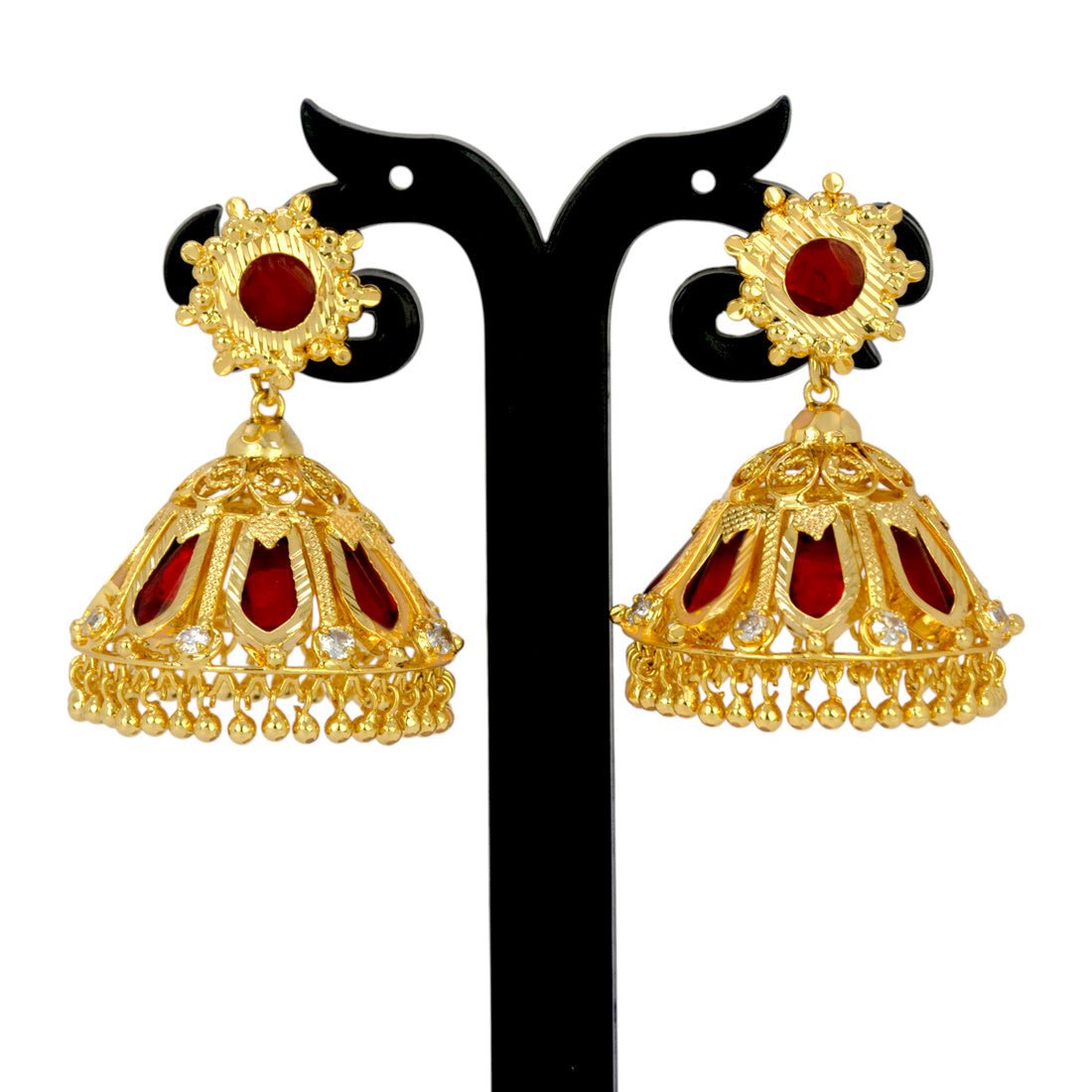 Premium Gold Plated Big Nagapadam Jhumka Earrings - KSupreme