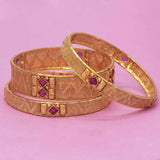 Premium Gold Plated Bridal Ruby Bangles Set - K Supreme