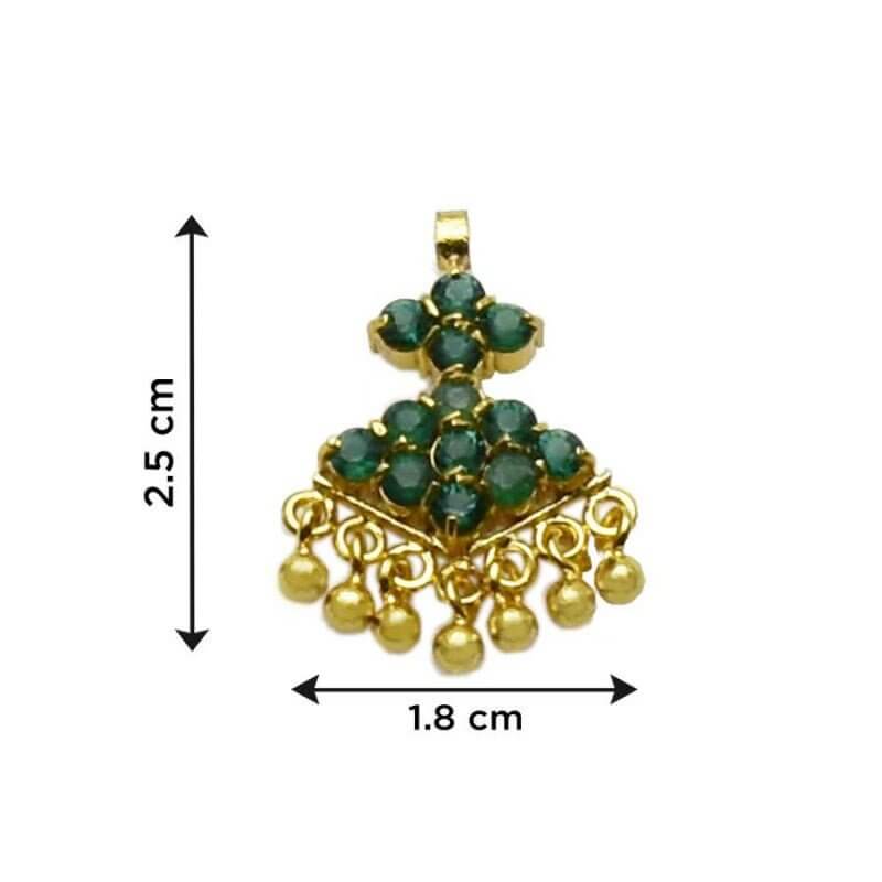 Premium Gold Plated Small Semi Precious Stone Adial Pendant - K Supreme