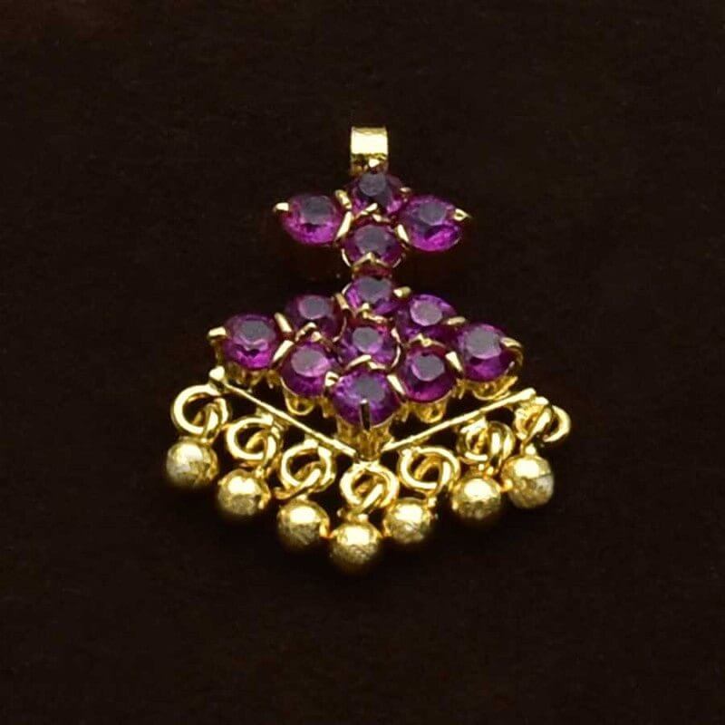 Premium Gold Plated Small Semi Precious Stone Adial Pendant - K Supreme