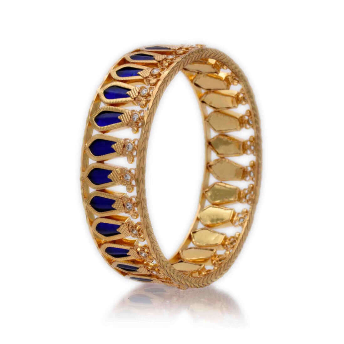 Premium Gold Plated Traditional Broad Nagapadam Bangle - K Supreme