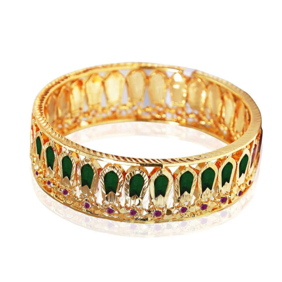 Premium Gold Plated Traditional Broad Nagapadam Bangle - K Supreme