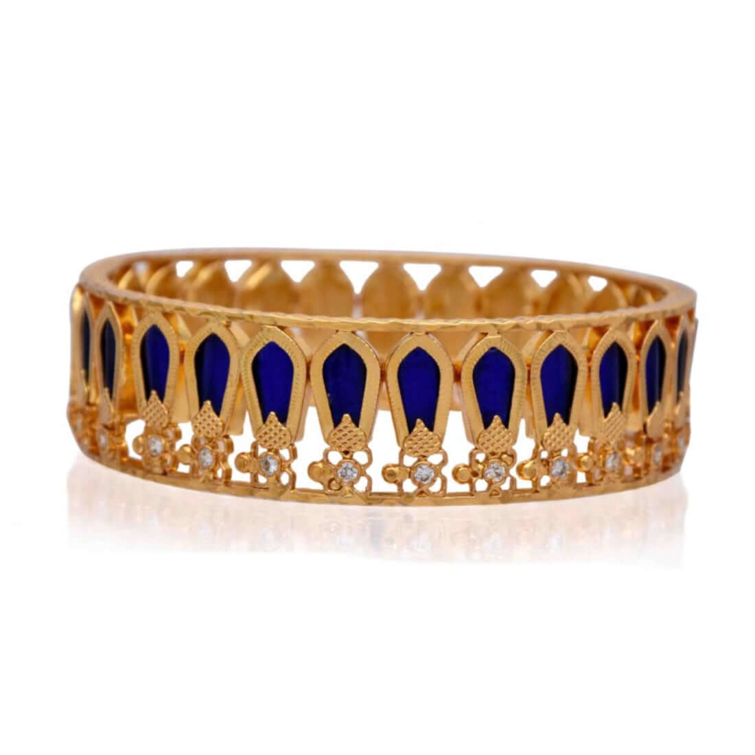 Premium Gold Plated Traditional Broad Nagapadam Bangle - K Supreme