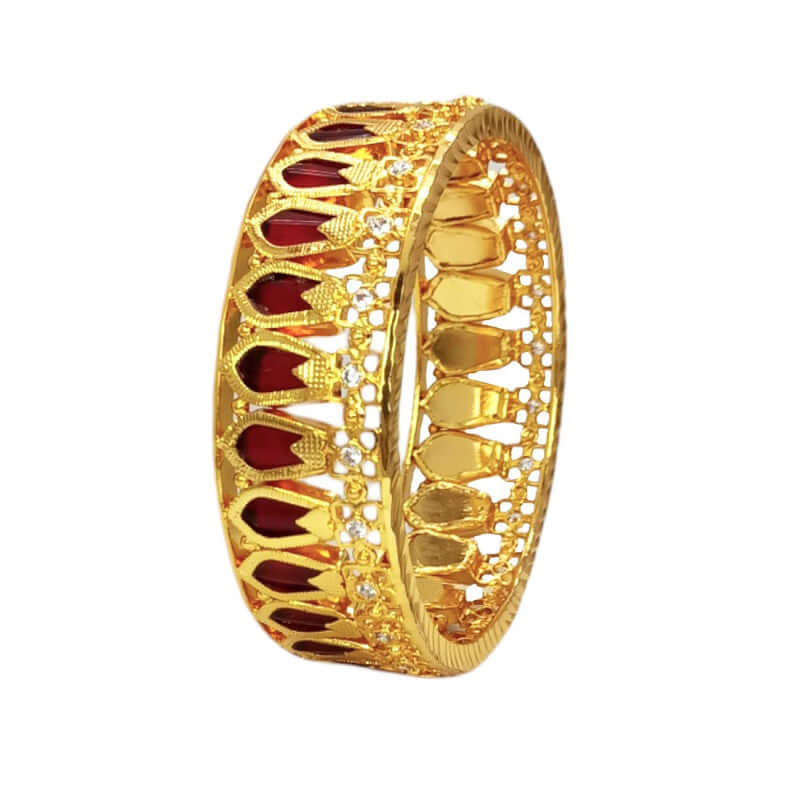 Premium Gold Plated Traditional Broad Nagapadam Bangle - K Supreme