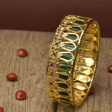 Premium Gold Plated Traditional Broad Nagapadam Bangle - K Supreme