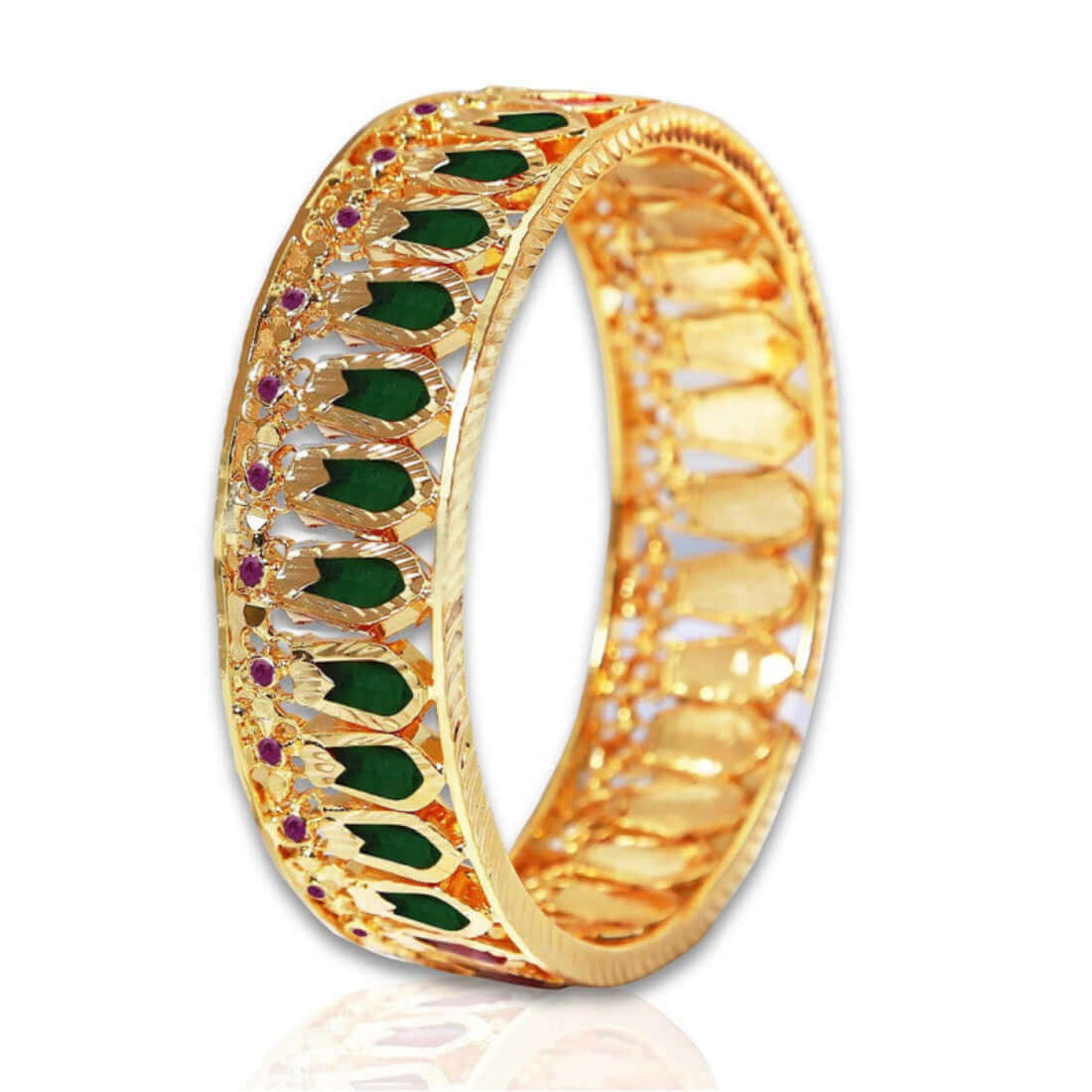 Premium Gold Plated Traditional Broad Nagapadam Bangle - K Supreme