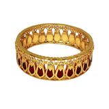 Premium Gold Plated Traditional Broad Nagapadam Bangle - K Supreme