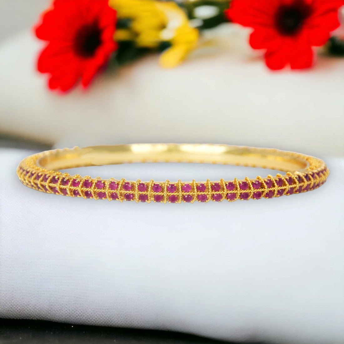 Premium Semiprecious Stone Paving Bangle For Women - K Supreme