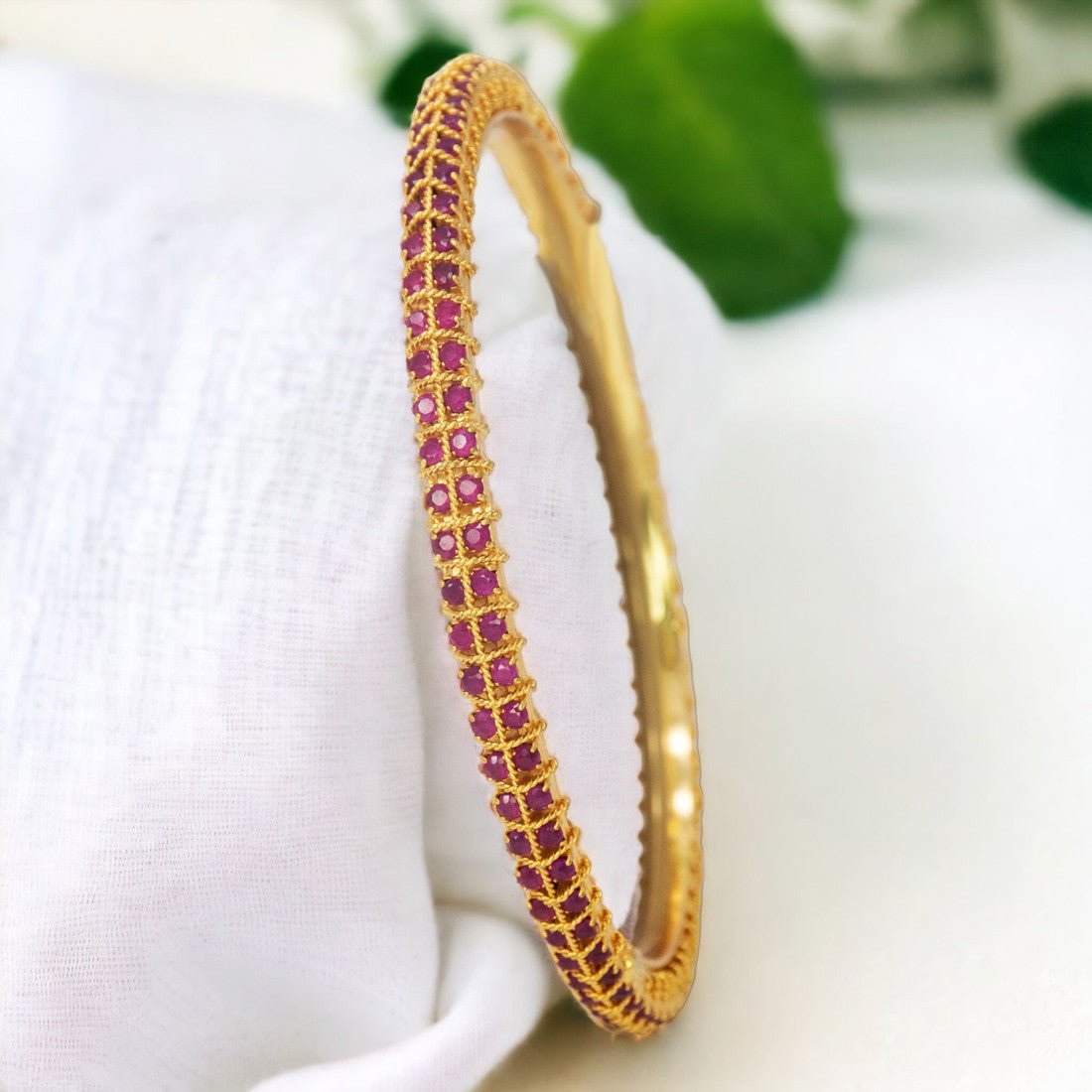 Premium Semiprecious Stone Paving Bangle For Women - K Supreme