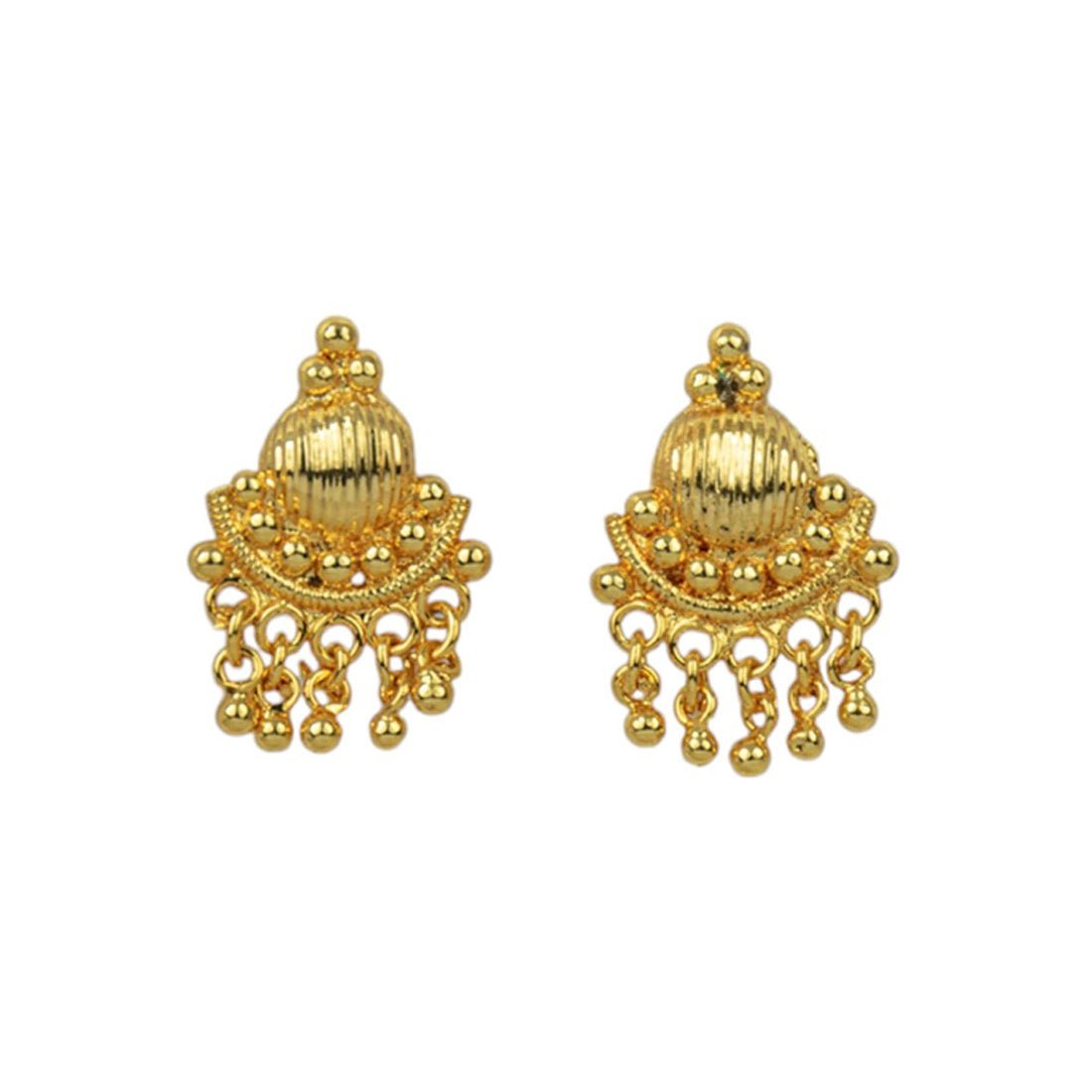 Pretty Gold Plated Beads Hanging Ear Studs - KSupreme