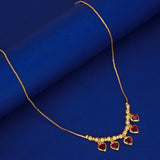Red Crystal Hearts Gold Plated Designer Beads Necklace - K Supreme