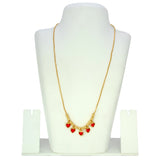 Red Crystal Hearts Gold Plated Designer Beads Necklace - K Supreme