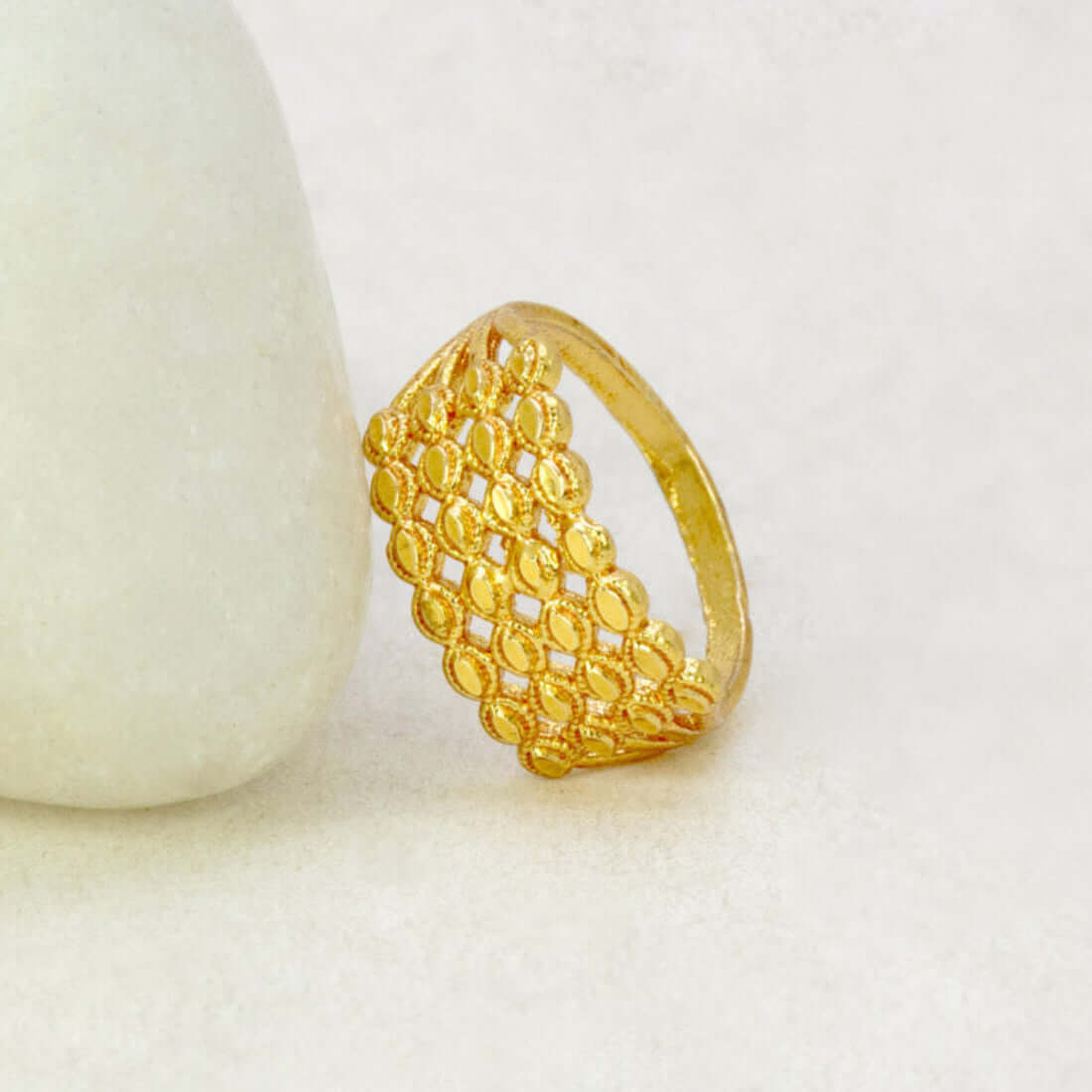 Simple Four Strand Gold Plated Finger Ring - K Supreme