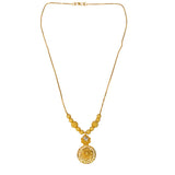 Simple Gold Plated CZ Stone Floral Mesh Pendant Necklace - KSupreme