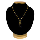 Simple Gold Plated CZ Stone Gopi Pendant Chain - KSupreme