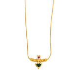 Simple Gold Plated Ruby Palakka Pendant Necklace - KSupreme