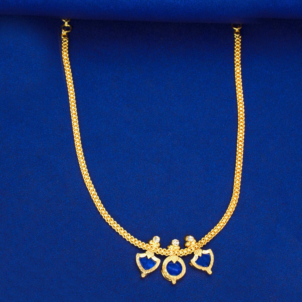 Simple Three Petal Gold - Plated Palakka Necklace - KSupreme