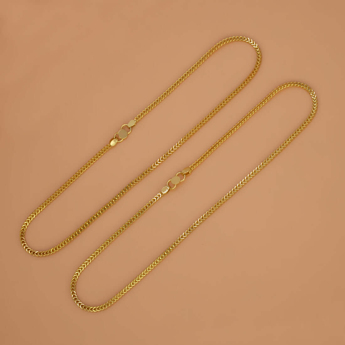 Sleek Gold Plated V - Chain Anklets - K Supreme