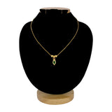 Small Gold Plated Green Nagapadam Pendant Chain - K Supreme
