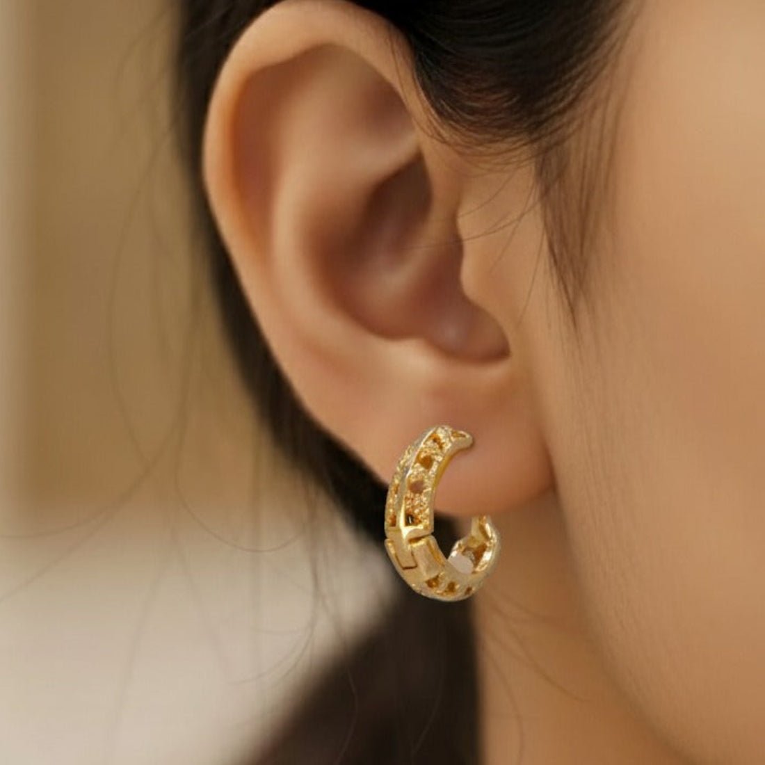 Small Gold Plated Mini Hoop Earrings For Kids - K Supreme