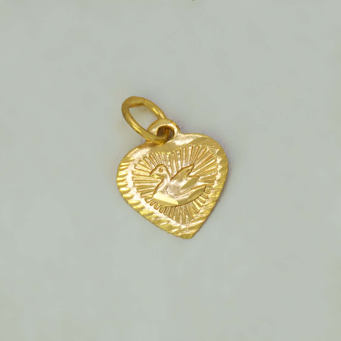 Small Gold Plated Swan Design Heart Pendant - K Supreme