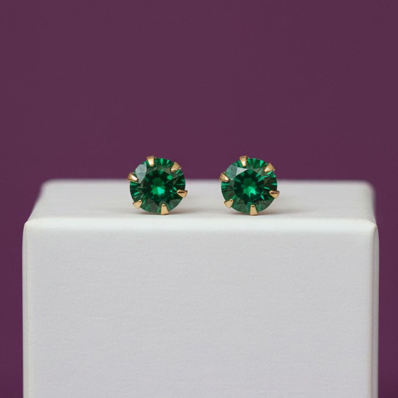 Small Round Stones Fashion Ear Studs - K Supreme