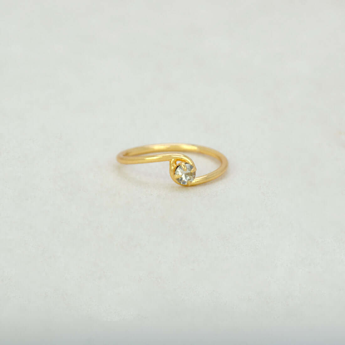 Solitaire Gold Plated American Diamond Ring - K Supreme