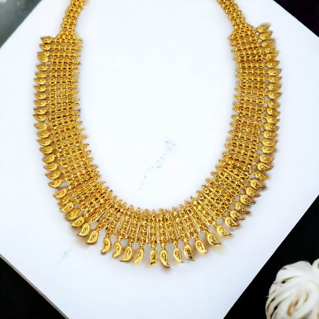 South Indian Gold Plated Broad Bridal Mango Haram - K Supreme