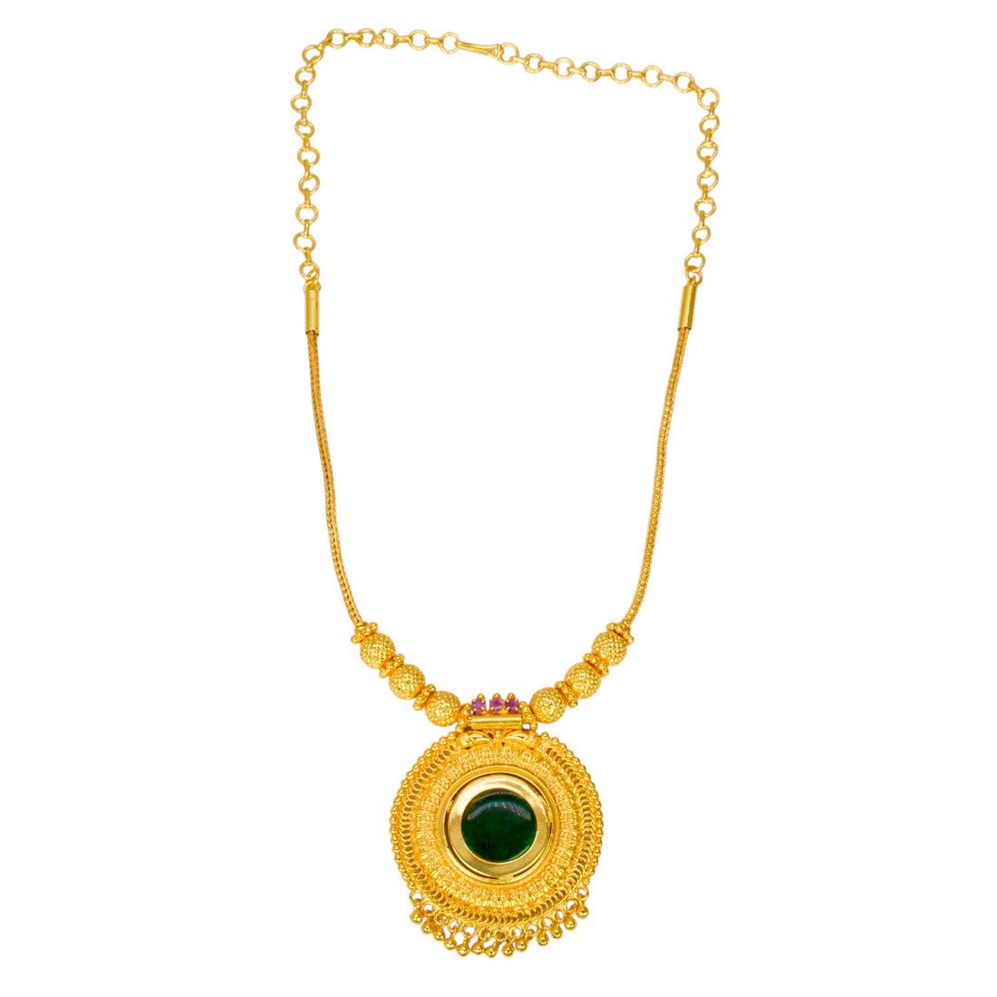South Indian Traditional Gold - Plated Pendant Necklace - K Supreme