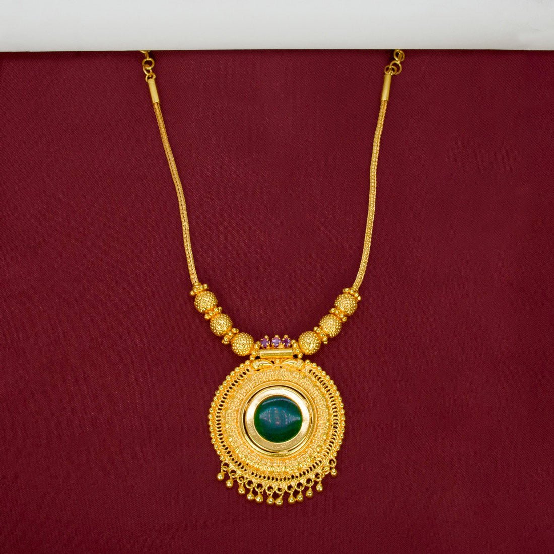 South Indian Traditional Gold - Plated Pendant Necklace - K Supreme
