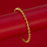 Splendid Gold Plated Round Design Stone Bangle - KSupreme