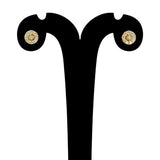Splendid Small Gold Plated Round CZ Floral Stud Earrings - K Supreme