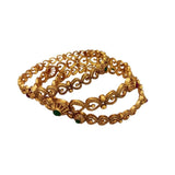Stunning Bridal Antique Gold Plated Heart Bangles Set of 3 - K Supreme