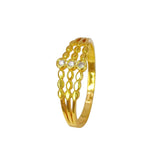 Stunning Gold Plated CZ Stone Triple Band Ring - K Supreme