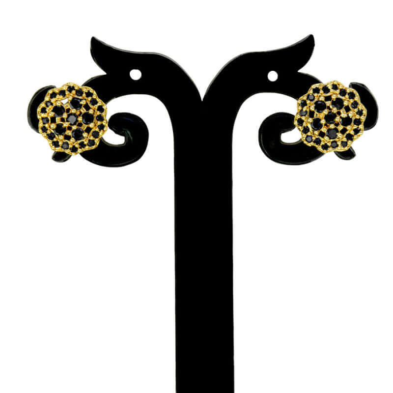 Stunning Gold Plated Floral Stone Ear Studs - K Supreme