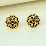 Stunning Gold Plated Floral Stone Ear Studs - K Supreme