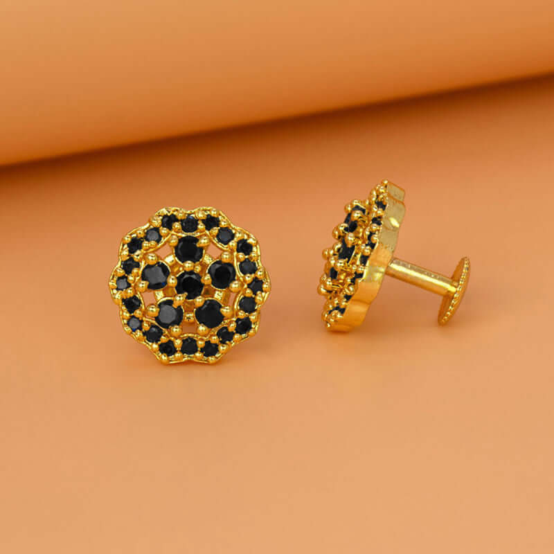 Stunning Gold Plated Floral Stone Ear Studs - K Supreme