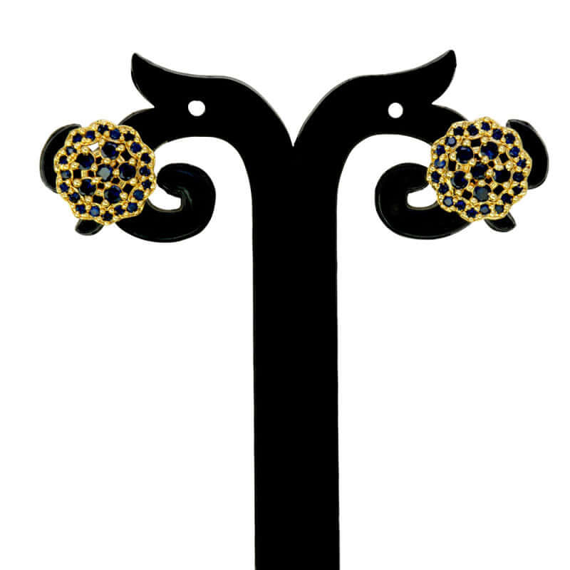 Stunning Gold Plated Floral Stone Ear Studs - K Supreme